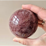 Kristallen Bol Strawberry Quartz sphere, 70mm, 462gr, polished pink crystal