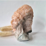 Native American Mannenbuste van Oranje Calciet – ca. 10 cm Edelsteen Carving (indiaan)