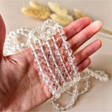 Armband Edelsteen met 8mm ronde bergkristalkralen, helder quartz