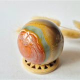 Ocean Jasper Polychroom Edelsteen Bol 55mm – Rood Oranje Uniek Patroon