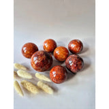 Fire Quartz Crystal Balls, 50mm Hematite Quartz, set of 7 orange-red polished spheres