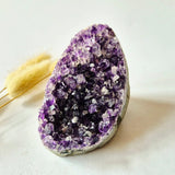 Amethyst cluster on natural matrix, 312 g, dark purple crystals, Moonlight Gemstones.