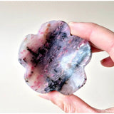 Rhodoniet schaaltje Moonlight Gemstones in bloemvorm, roze-paarse marmerpatroon (6–7 cm)