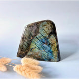 XXL labradorite freeform stone with blue-green iridescence, 1469 g.
