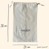 green-goose Bio Katoenen Broodzak natural cotton bread bag with drawstring, 38 cm by 24 cm