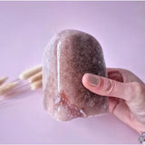 XL pink amethyst druzy geode freeform, 1000 g, polished exterior
