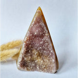 Druzy grijze agaat staande edelsteen kristal, Moonlight Gemstones, #11 231g