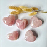 Rozenkwarts harten (5 stuks), 7–10 cm, roze kristallen Valentijn cadeau