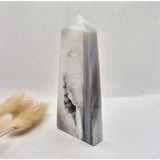 Agaat toren met druzy opening, Moonlight Gemstones gepolijste edelsteen obelisk 170g
