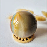 Ocean Jasper Polychroom Edelsteen Bol 55mm – Rood Oranje Uniek Patroon