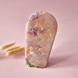 Pink amethyst druzy geode freeform from Moonlight Gemstones, XL 652 g statement piece