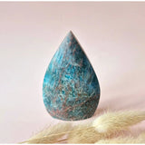 Blue teardrop-shaped apatite gemstone crystal by Moonlight Gemstones