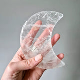 Clear quartz crescent moon crystal, 10–12 cm, Moonlight Gemstones