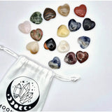 Moonlight Gemstones Mini Heart pocketstone set with mixed crystals, 17 multicolor heart-shaped stones