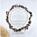 Kristallen Edelsteen smoky quartz chip armband, 19 cm, Moonlight Gemstones