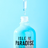 Isle of Paradise Hyglo Face Serum bottle with blue liquid and dropper, 30ml