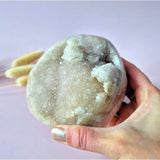 XL druzy edelsteen roze amethist geode vrije vorm, 800 g