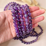 Edelsteen armband Amethist, 8mm ronde kralen, Moonlight Gemstones
