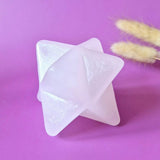 Kristallen Edelsteen Merkaba van roze calciet, XXL 8 cm, Moonlight Gemstones