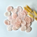 Moonlight Gemstones rose quartz worry stones, round pink thumb stones, about 20 pieces