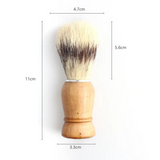 green-goose Houten Scheerkwast wooden shaving brush with natural handle and pale bristles