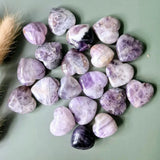 Dream Amethyst chevron heart stones by Moonlight Gemstones, 3 cm, purple cluster of hearts (18)