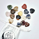 Mini Heart pocketstone with mixed crystals in assorted colors