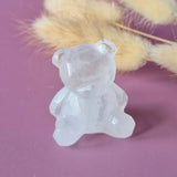 Edelsteen Facet Bear 4cm Bergkristal crystal carving by Moonlight Gemstones