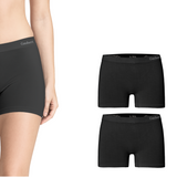 Gaubert naadloze dames bamboe boxershorts zwart, set van 2 stuks