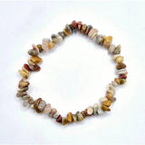 Kristallen edelsteen armband Crazy Agaat, 19 cm, Moonlight Gemstones, multicolor agate beads
