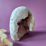 Moonlight Gemstones Edelsteen Druzy roze amethist geode, XL vrije vorm met kristallen binnen