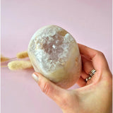 XL Edelsteen Druzy Pink Amethist Geode Freeform van 672 gram Statement Piece