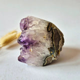 Collector Grade Amethyst Cluster – Moonlight Gemstones, purple crystal points on rocky matrix (579 g)
