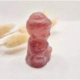 Strawberry Quartz Buddha figurine, pink, 5 cm, Moonlight Gemstones