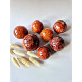 Moonlight Gemstones Fire Quartz Kristallen Bol – 50mm hematite quartz spheres, polished orange-red