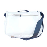 green-goose Rugtas Silnice bag in grey with navy strap, top handle and front zip pocket