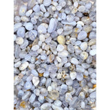 Blue Lace Agate mini chips, trommelstenen 0,3–0,5 cm, 100 g