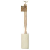 green-goose Loofah Rugspons with wooden handle and natural beige loofah sponge