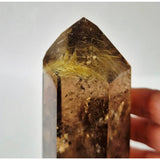 Zeldzame Golden Rutile Smoky Quartz Tower AA+ 300g by Moonlight Gemstones