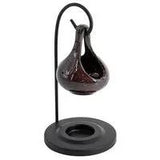 Home Bound geurbrander hangende druppel bruin op zwarte standaard, warmer voor aromatische was en oliën