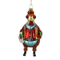 Kerstbal kip - glas - 8,3x6x13,5cm