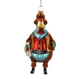 Kerstbal kip - glas - 8,3x6x13,5cm