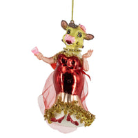 Kerstbal Koe - glas - 5,9x4,5x13,4cm