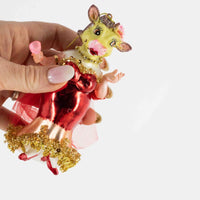 Kerstbal Koe - glas - 5,9x4,5x13,4cm