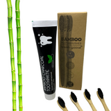 Bamboe Houtskool Tandpasta met 4 Bamboe Tandenborstels